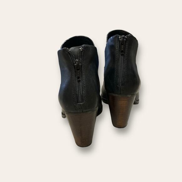 Gianni Bini Black Leather Block Heel Ankle Boots size 7.5 Excellent - Picture 3 of 6